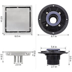 6 Inch Square Shower Floor Drain