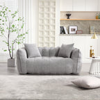 Cozy Beanbag Chair with High Resilience Foam Core for Two - Grey Chenille, 66x35x25 inches