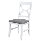 TOPMAX 6-Piece Wood Dining Table Set Kitchen Table Set with Upholstered Bench and 4 Dining Chairs, Farmhouse Style,Gray+White (old sku: SP000003AAK)