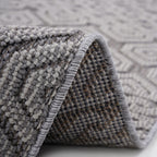 NAAR Guros Collection 2X8 Grey / White / Geometric Indoor / Outdoor Runner Rug