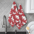 Red Rodeo Cowboy Set of 2 Dish Towels Made in America Baha Ranch Western Wear
