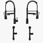 Kitchen Faucet with Pull Down Sprayer, Touch On Single Handle 2- Function Stainless Steel Spring Neck, Single Hole Installation for Residential, Commercial, RV, Bar & More, Matte Black