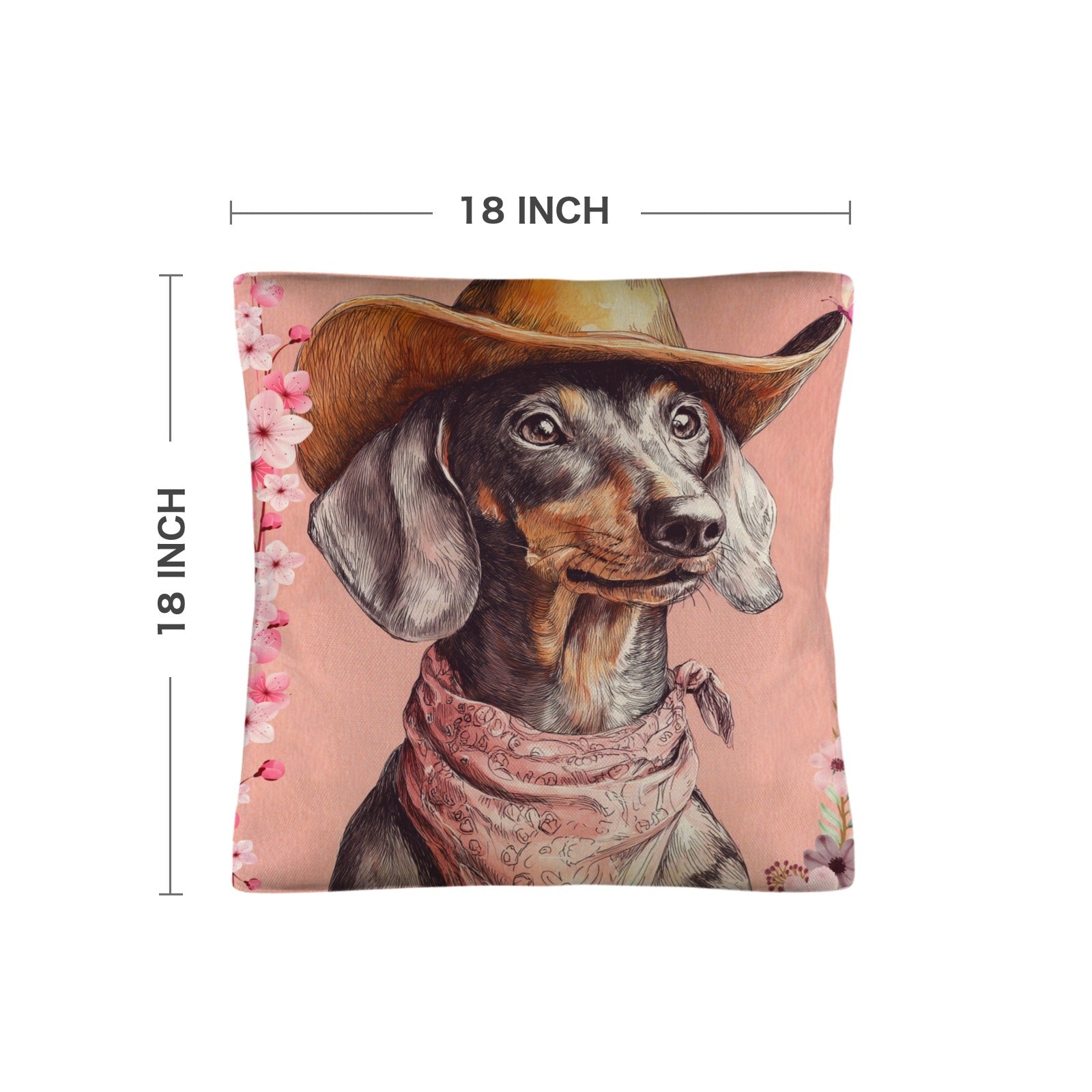 Danilo Painted Dachshund Pillow Case  Made in America Baha Ranch Western Wear