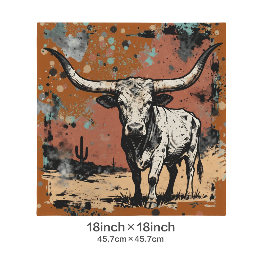 Baha Ranch Lonesome Longhorn Velvety Soft Pillow Case Made in America Baha Ranch Western Wear