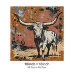 Baha Ranch Lonesome Longhorn Velvety Soft Pillow Case Made in America Baha Ranch Western Wear