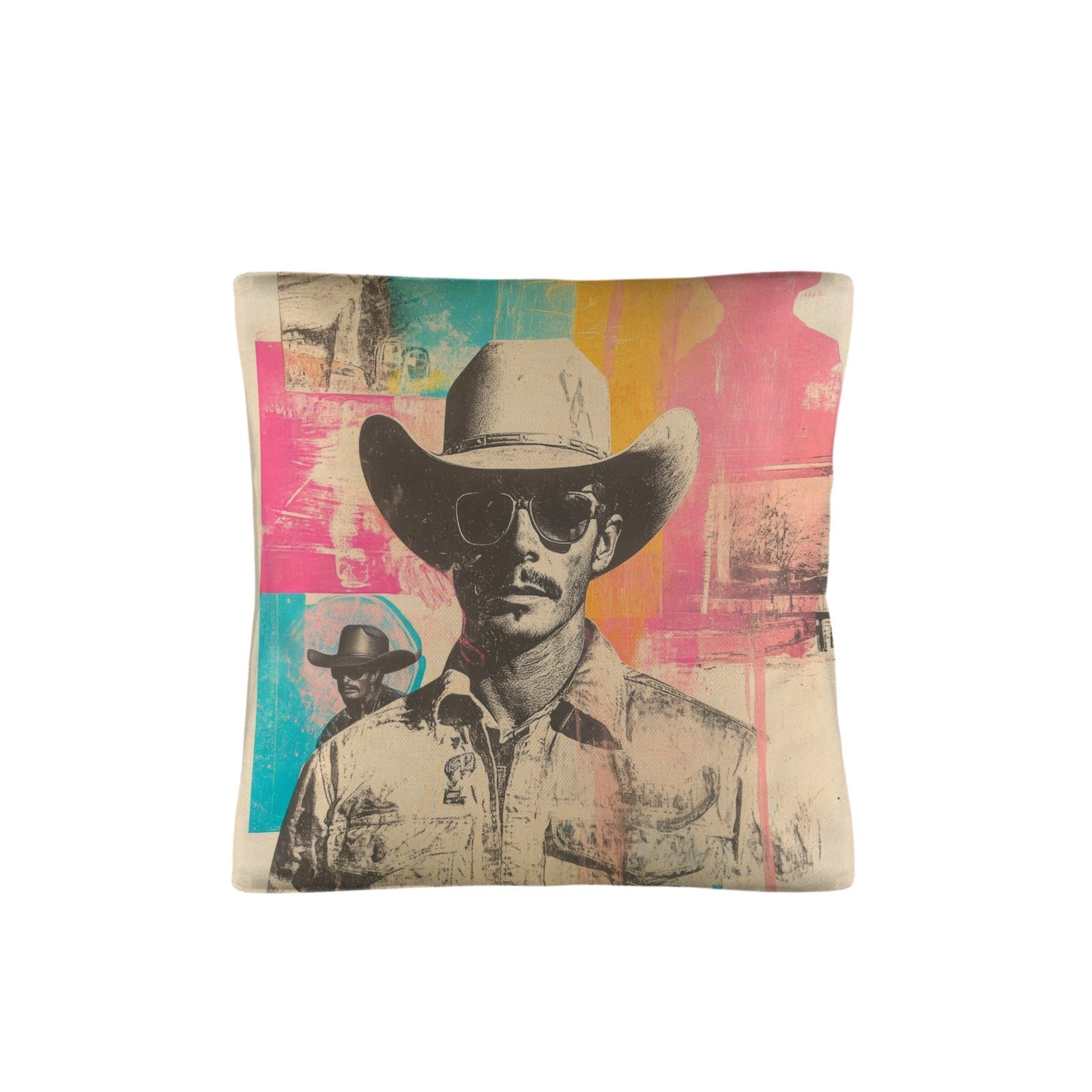 Baha Ranch Retro Pop Western Hey Cowboy Pillow Case Made in America Baha Ranch Western Wear
