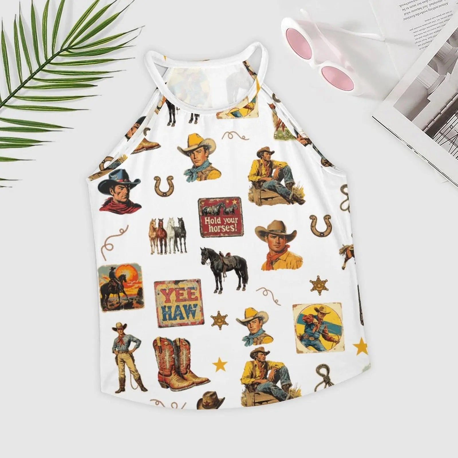 Baha Ranch Vintage Cowboy Collage Western Tank Top Baha Ranch Western Wear