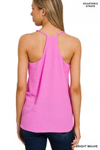 Zenana Woven Airflow Adjustable Strap V-Neck Cami