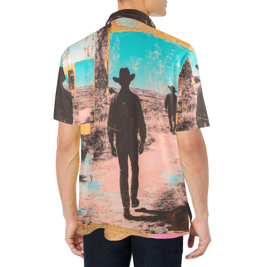 Baha Ranch Retro Pop Western Desert Cowboy Polo Shirt Baha Ranch Western Wear