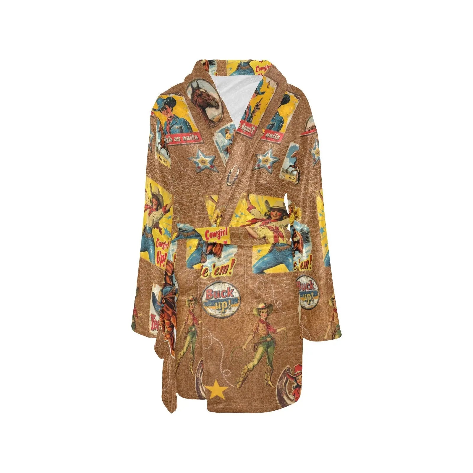 Baha Ranch Vintage Cowgirl Collage Bath Robe Baha Ranch Western Wear