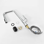 Professional Chrome Kitchen Faucet - 3 Function 360 Sprayer with One Touch Switching, Metal Construction