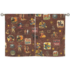 Vintage Cowboy Collage Western Curtains 28" x 40" Made in America Baha Ranch Western Wear