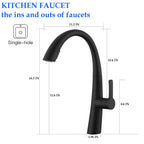 Matte Black High-Arc Stainless Steel Pull Out Kitchen Faucet with Dual Modes and 360-Degree Rotation