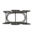 Modern Industrial Tabletop Wine Rack with Cactus Design in Black Metal for 13 Bottles