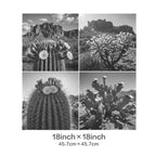 Baha Ranch Black White Cactus Velvety Soft Pillow Case Made in America Baha Ranch Western Wear