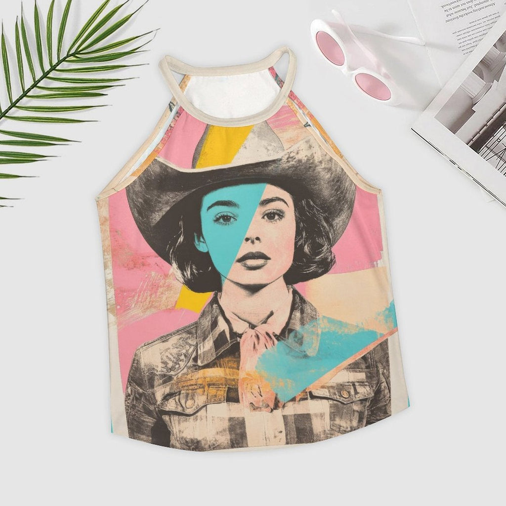 Baha Ranch Turquoise View Retro Pop Western Tank Top Baha Ranch Western Wear