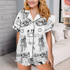 Baha Ranch Ranch Life Western Cowgirl Satin Ruffle Pajama Set Baha Ranch Western Wear