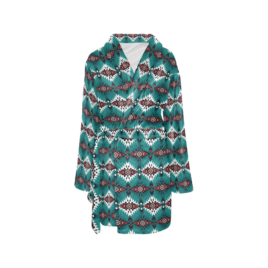 Teal Aztec Women's Western Bath Robe Baha Ranch Western Wear