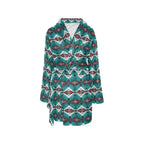 Teal Aztec Women's Western Bath Robe Baha Ranch Western Wear