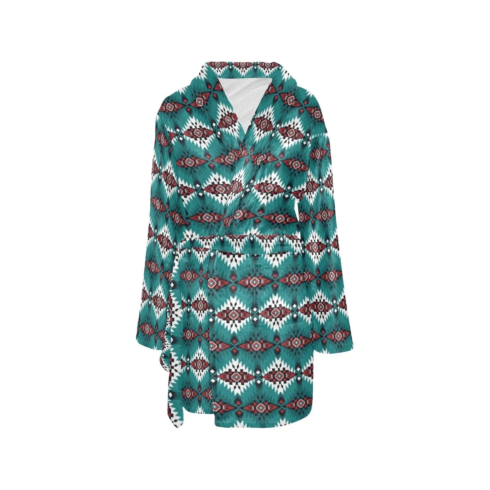 Teal Aztec Women's Western Bath Robe Baha Ranch Western Wear