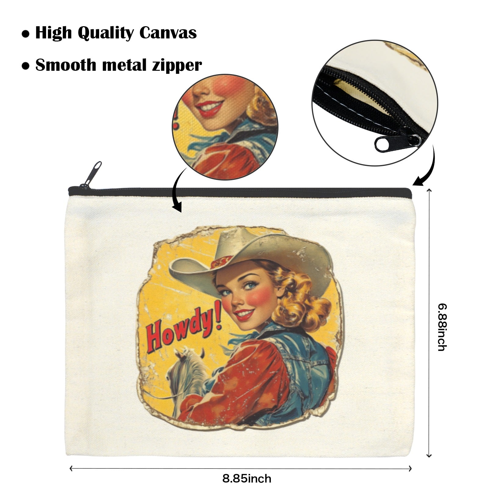 Howdy Cosmetic Bag Pack of 5 Made in America Baha Ranch Western Wear
