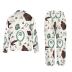 Baha Ranch Brands & Turquoise Cowgirl Christmas Western Cowprint Satin Pajamas Baha Ranch Western Wear