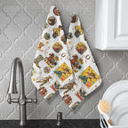 Vintage Cowgirl Collage Dish Towels Set of 2 Made in America Baha Ranch Western Wear