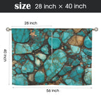 Turquoise Window Curtains 28"x40" (2-Piece) Made in America Baha Ranch Western Wear