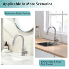 Sink Faucet, Brushed Nickel Kitchen Faucets with Pull Down Sprayer, Bathroom Sink Faucets Mini Bar Prep Faucet