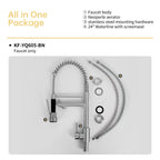 Bothwa Home CUPC Certified 19' Single Handle Kitchen Faucet ( Brushed Nickel Finish)