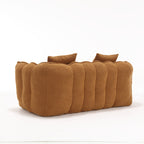 Cozy Beanbag Chair with High Resilience Foam Core for Two - Yellow Chenille, 66x35x25 inches