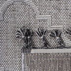 NAAR Guros Collection 6X9 White / Grey / Trellis Indoor / Outdoor Area Rug