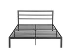 Queen Size Metal Bed Frame with Headboard Charcoal Grey
