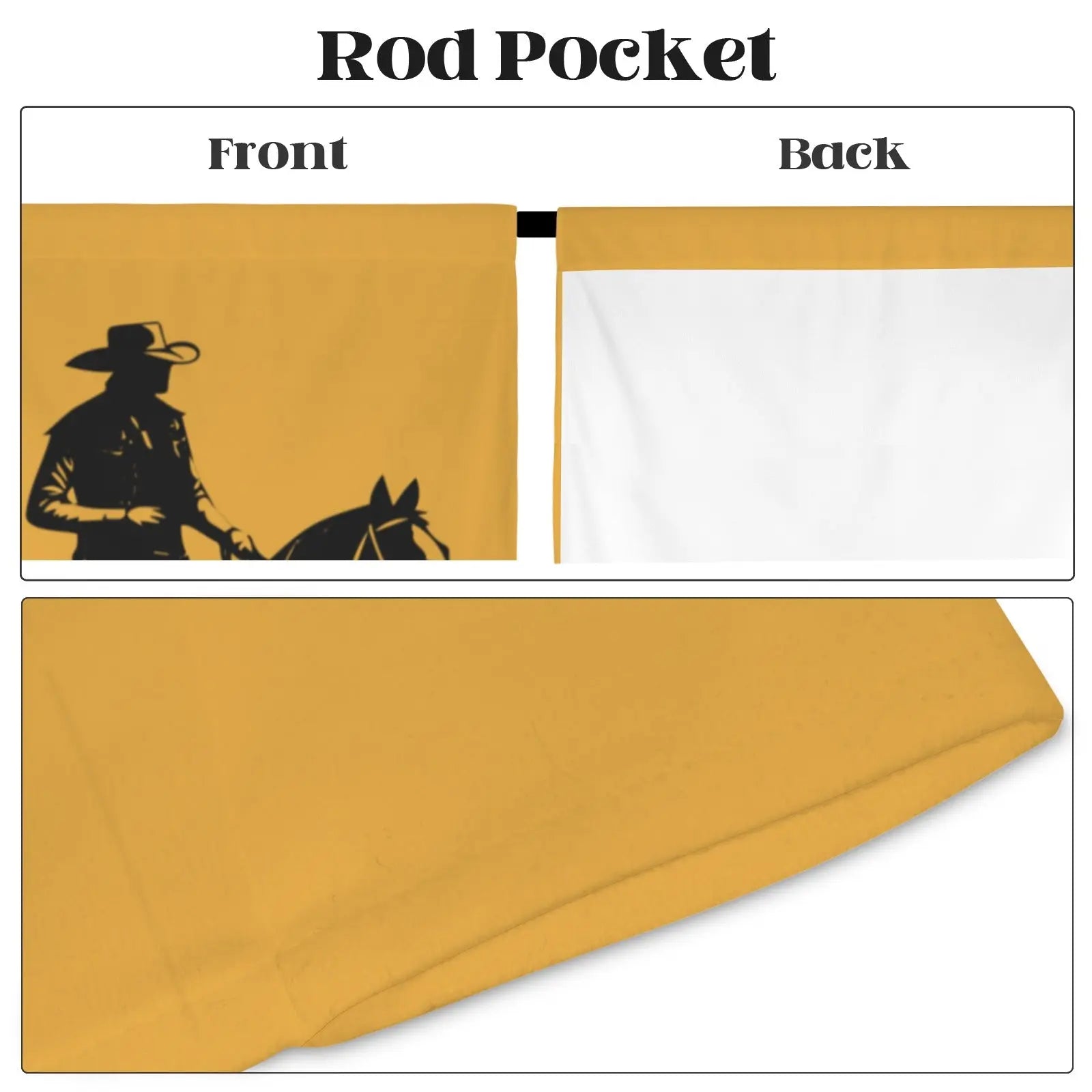 Desert Cowboy Window Curtain 52"x63" Made in America Baha Ranch Western Wear