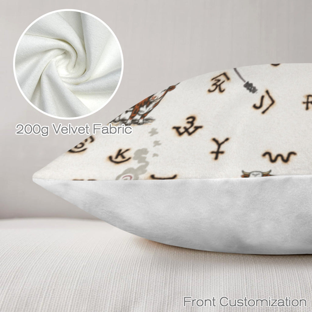 Baha Ranch Hereford Brands Velvety Soft Pillow Cover Made in America Baha Ranch Western Wear