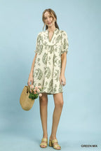 Umgee Mix Paisley Scallop Trim Dress