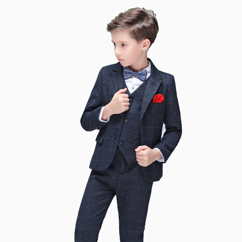 Handsome 5 piece velvet for Boy winter suit