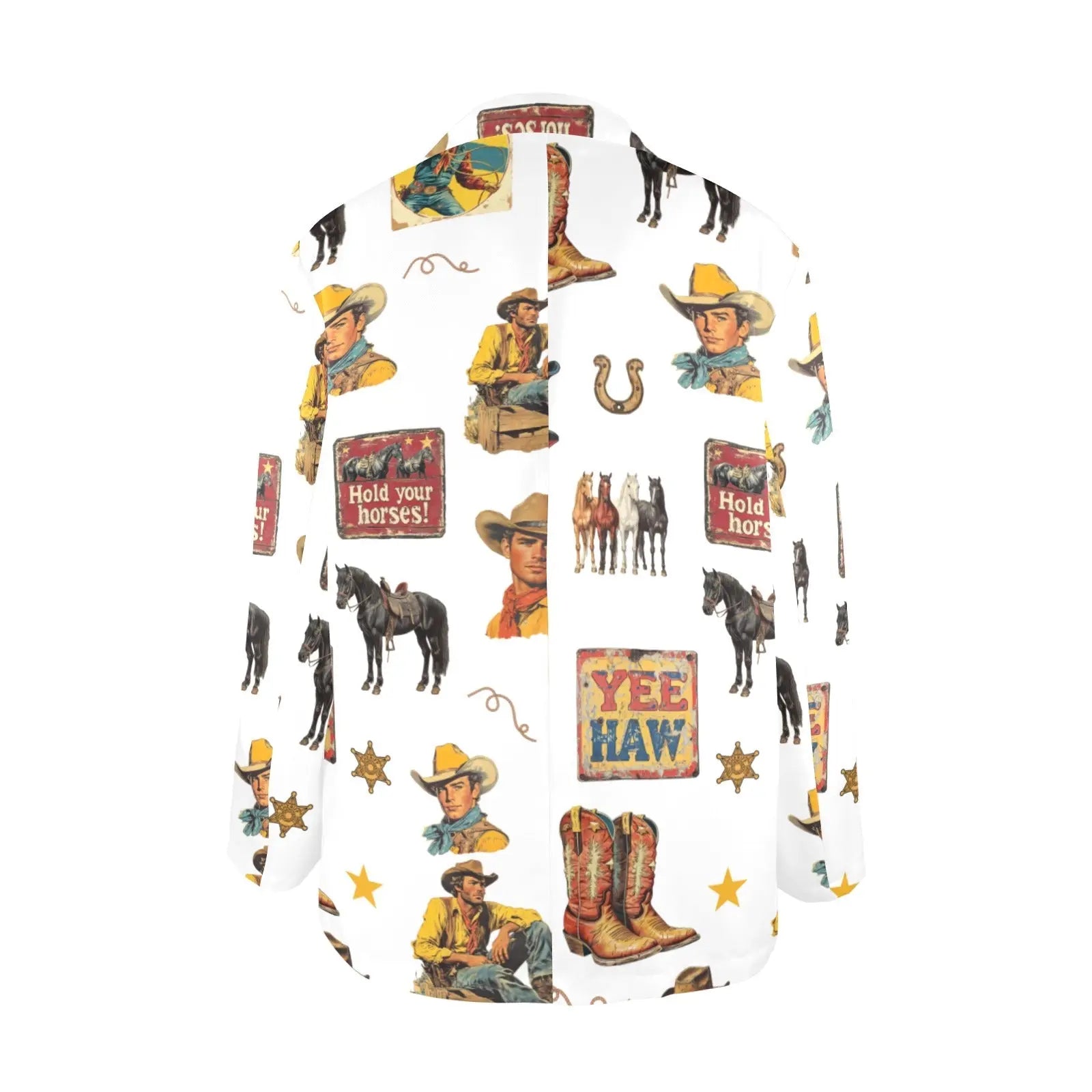 Baha Ranch Vintage Cowboy Collage Western Women's Blazer Baha Ranch Western Wear