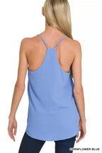 Zenana Woven Airflow Adjustable Strap V-Neck Cami