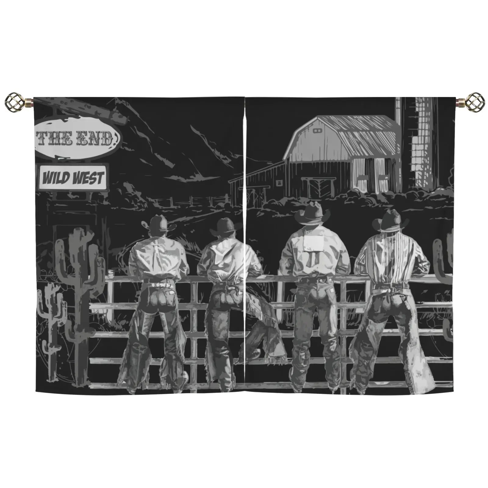 Ranching Curtains Window 28"x40" (2-Piece) Made in America Baha Ranch Western Wear