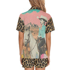 Baha Ranch Retro Pop Western Leopard Cowgirl Pajama Set Baha Ranch Western Wear