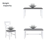 TOPMAX 6-Piece Wood Dining Table Set Kitchen Table Set with Upholstered Bench and 4 Dining Chairs, Farmhouse Style,Gray+White (old sku: SP000003AAK)