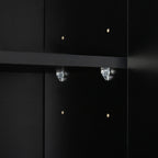 70.87' Tall Wardrobe& Kitchen Cabinet, with 6-Doors, 1-Open Shelves and 1-Drawer for bedroom,Black