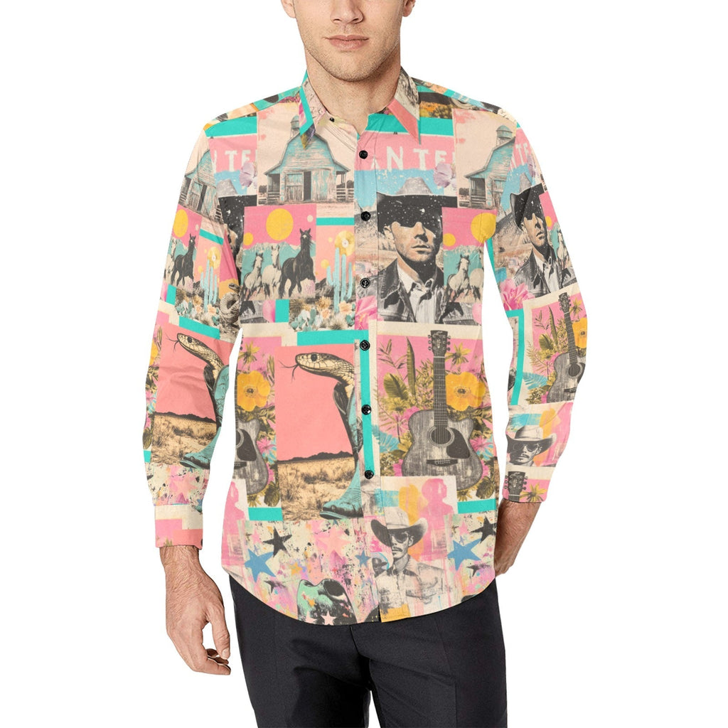 Baha Ranch Pop Western Collage Unisex Button Up Shirt Baha Ranch Western Wear