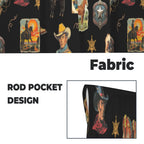 Vintage Cowboy Collage Western Curtains 28" x 40" Made in America Baha Ranch Western Wear