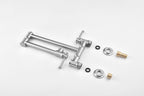 Wall mounted Pot Filler Faucet, Modern Brass Pot Filler Two-Attachment Wall Mount Folding Kitchen Pot Filler Swing Arm