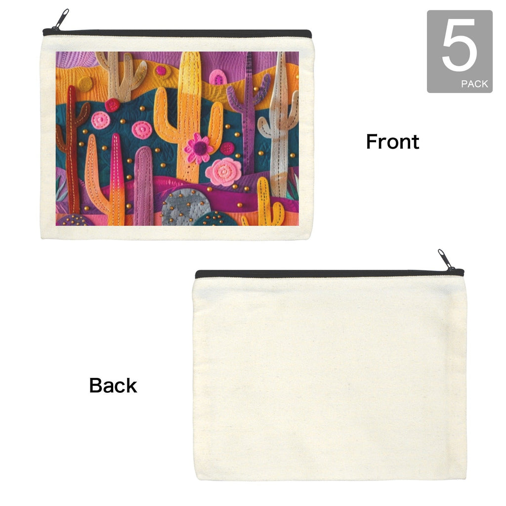 Printed Cactus Cosmetic Bag Pack of 5 Made in America Baha Ranch Western Wear