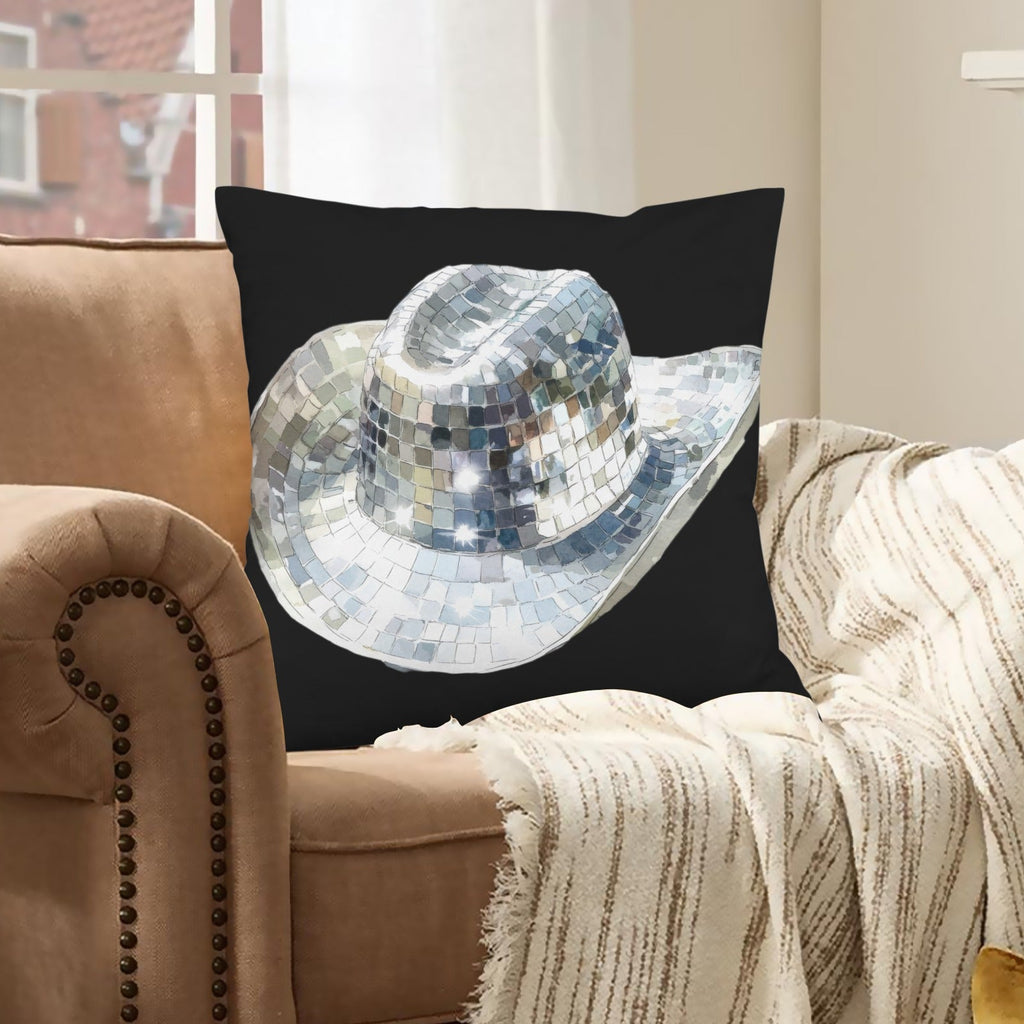 Baha Ranch Disco Hat Velvety Soft Pillow Cover Made in America Baha Ranch Western Wear