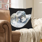 Baha Ranch Disco Hat Velvety Soft Pillow Cover Made in America Baha Ranch Western Wear