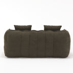 Cozy Beanbag Chair with High Resilience Foam Core for Two - Olive Green Chenille, 66x35x25 inches